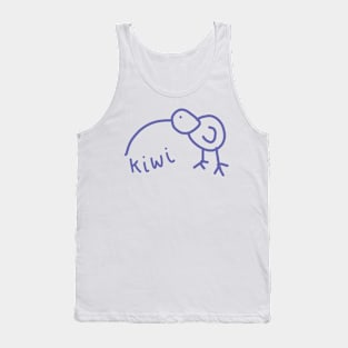 Funny Kiwi Doodle Blue Tank Top